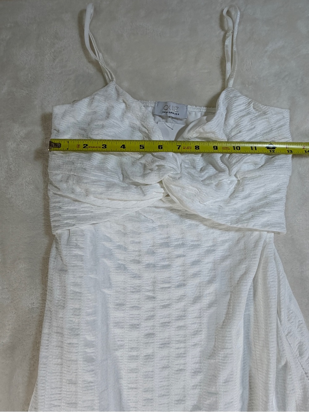 White Twist-Front Spaghetti Strap Maxi Dress - Picture 9 of 12